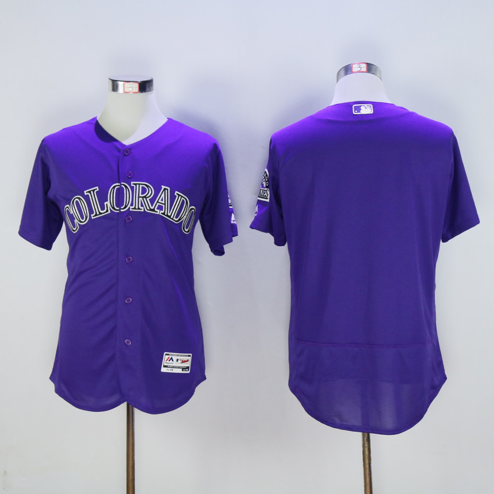 Men Colorado Rockies Blank Purple Elite MLB Jerseys->colorado rockies->MLB Jersey